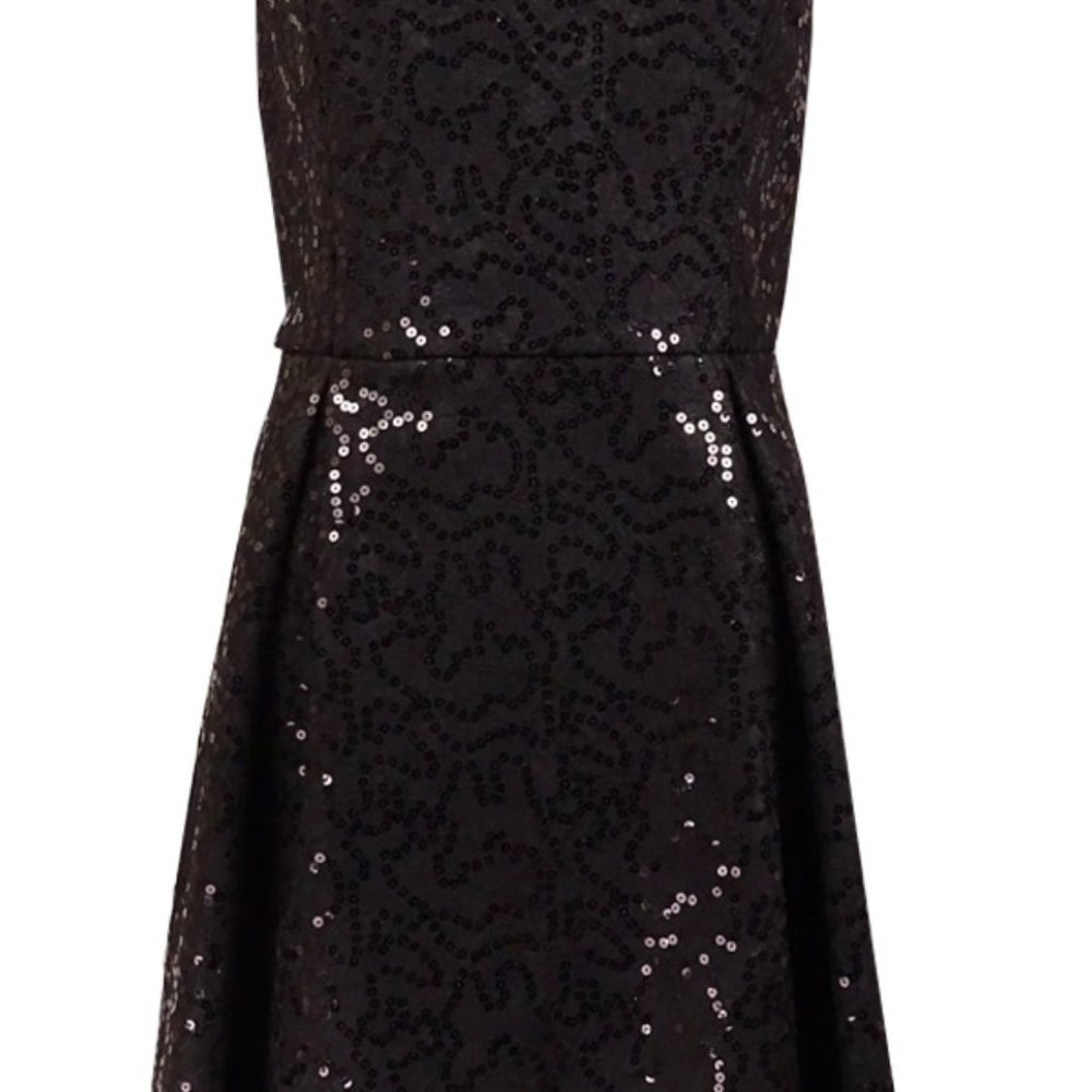 Black Sequin Calvin Klein Cocktail Dress - 6 - Picture 7 of 7